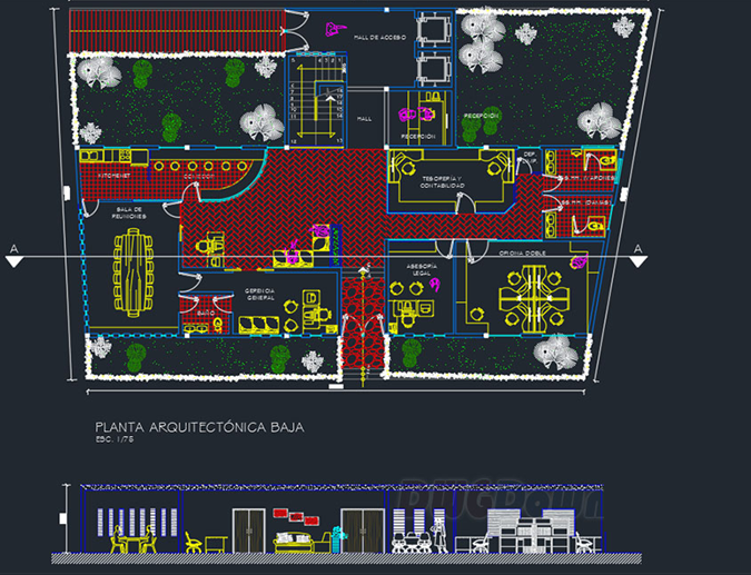 دانلود فایل اتوکد نقشه پروژه معماری اداری DWG | Office Architectural Project Drawing برای AutoCAD